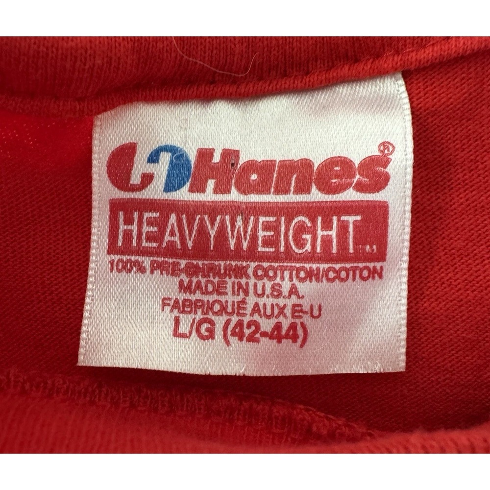 Vtg 90s Indiana Hoosers Shirt XL Hanes Single Stitch Red NCAA Made In USA - Picture 5 of 12